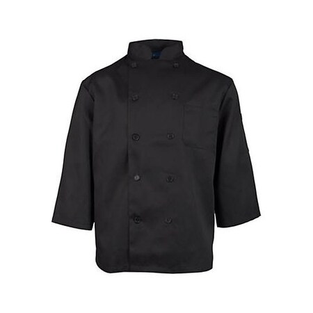 Allpoints Kng M Black Chef Coat 3/4 Sleeve 1660M